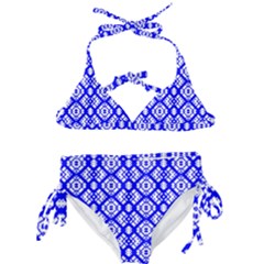 Portuguese Tiles Vibes Plaids Kids  Classic Bikini Set by ConteMonfrey