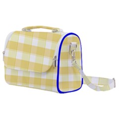 White And Yellow Plaids Satchel Shoulder Bag by ConteMonfrey