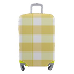 White And Yellow Plaids Luggage Cover (small) by ConteMonfrey