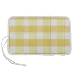 White And Yellow Plaids Pen Storage Case (s) by ConteMonfrey