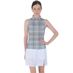 Winter Gray Plaids Women s Sleeveless Polo Tee by ConteMonfrey