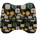 Flower Grey Pattern Floral Velour Head Support Cushion View2