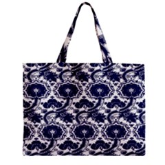 Blue Lace Decorative - Pattern 14th And 15th Century - Italy Vintage Zipper Mini Tote Bag by ConteMonfrey