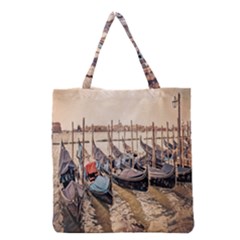 Black Several Boats - Colorful Italy  Grocery Tote Bag by ConteMonfrey