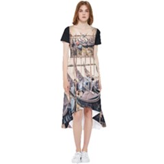 Black Several Boats - Colorful Italy  High Low Boho Dress by ConteMonfrey