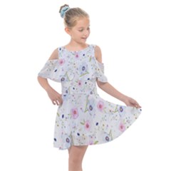 Background-flower Beatiful Kids  Shoulder Cutout Chiffon Dress by nateshop