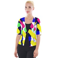 Illustration Geometric Form Circle Line Pattern Cropped Button Cardigan by Wegoenart