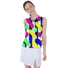 Illustration Geometric Form Circle Line Pattern Women s Sleeveless Sports Top by Wegoenart