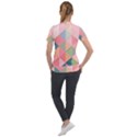 Illustration Pink Background Geometric Triangle Short Sleeve Zip Up Jacket View2