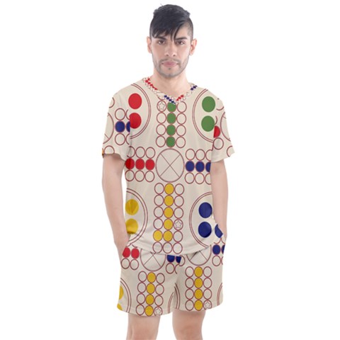 Ludo Game Men s Mesh Tee And Shorts Set by Wegoenart