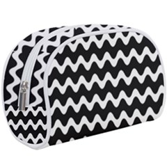 Illustration Black White Wave Pattern Wavy Halftone Make Up Case (large) by Wegoenart