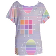 Illustration Pastel Shape Geometric Women s Oversized Tee by Wegoenart