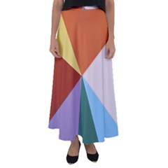 Colorful Paper Art Materials Flared Maxi Skirt by Wegoenart