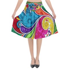 Im Fourth Dimension Colour 30 Flared Midi Skirt by imanmulyana