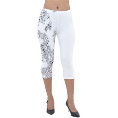 Im Fourth Dimension Black White 34 Lightweight Velour Capri Leggings  by imanmulyana