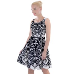 Im Fourth Dimension Black White 35 Knee Length Skater Dress by imanmulyana