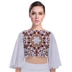 Im Fourth Dimension Colour 43 Tie Back Butterfly Sleeve Chiffon Top by imanmulyana