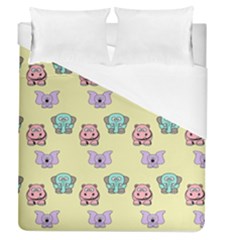 Illustration Animals Pastel Children Colorful Duvet Cover (queen Size) by Wegoenart