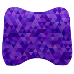 Illustration Purple Triangle Purple Background Velour Head Support Cushion by Wegoenart