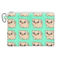 Puppy Pattern Wallpaper Dog Pet Canvas Cosmetic Bag (xl) by Wegoenart