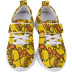 Illustration Duck Cartoon Background Pattern Kids  Velcro Strap Shoes by Wegoenart