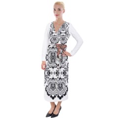 Im Fourth Dimension Black White 57 Velvet Maxi Wrap Dress by imanmulyana