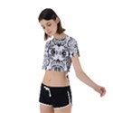 IM Fourth Dimension Black White 57 Tie Back Short Sleeve Crop Tee View2