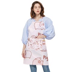 Pig Cartoon Background Pattern Pocket Apron by Sudhe