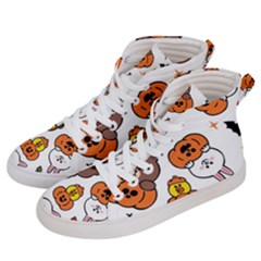 Illustration Pumpkin Bear Bat Bunny Chicken Men s Hi-top Skate Sneakers by Sudhe