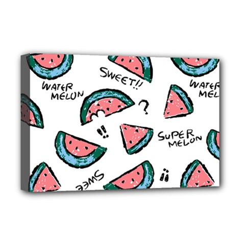 Illustration Watermelon Fruit Sweet Slicee Deluxe Canvas 18  X 12  (stretched) by Sudhe