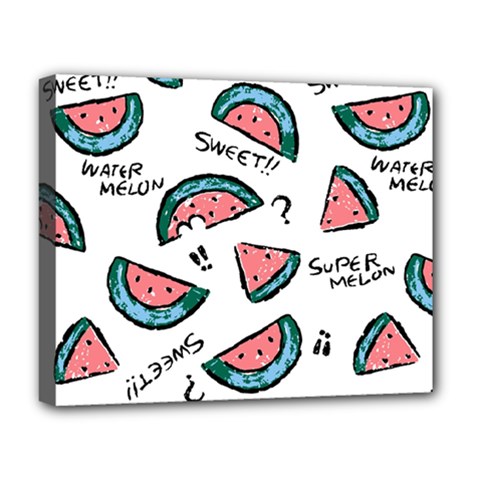 Illustration Watermelon Fruit Sweet Slicee Deluxe Canvas 20  X 16  (stretched) by Sudhe