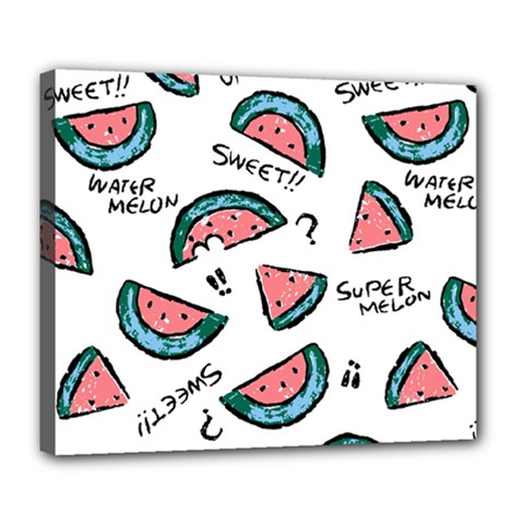 Illustration Watermelon Fruit Sweet Slicee Deluxe Canvas 24  X 20  (stretched) by Sudhe