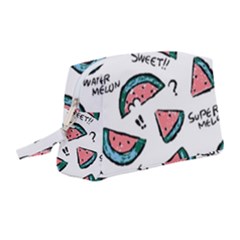 Illustration Watermelon Fruit Sweet Slicee Wristlet Pouch Bag (medium) by Sudhe