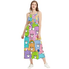 Care Bears Bear Background Cartoon Boho Sleeveless Summer Dress by Sudhe