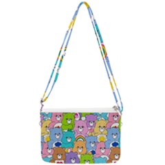 Care Bears Bear Background Cartoon Double Gusset Crossbody Bag by Sudhe