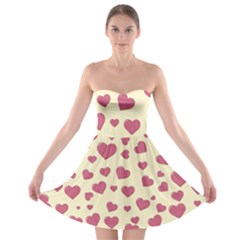 Valentine Flat Love Hearts Design Romantic Strapless Bra Top Dress by Amaryn4rt