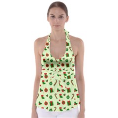 Illustration Festive Background Holiday Background Babydoll Tankini Top by Amaryn4rt