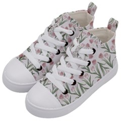 Illustration Flower Floral Design Pattern Kids  Mid-top Canvas Sneakers by Amaryn4rt