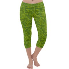 Oak Tree Nature Ongoing Pattern Capri Yoga Leggings by Mariart