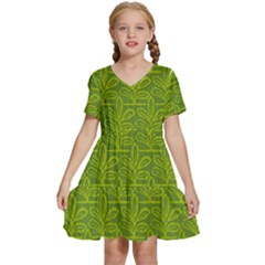 Oak Tree Nature Ongoing Pattern Kids  Short Sleeve Tiered Mini Dress by Mariart