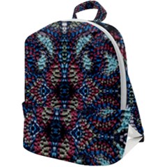 Blue Onn Burgundy Zip Up Backpack by kaleidomarblingart