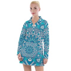 Mandala Blue Women s Long Sleeve Casual Dress by zappwaits