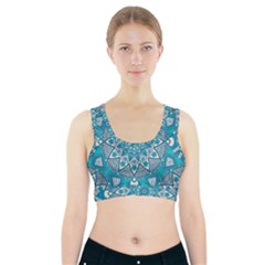 Mandala Blue Sports Bra With Pocket by zappwaits