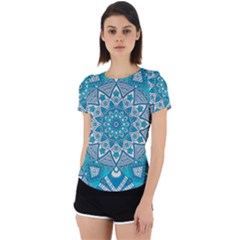 Mandala Blue Back Cut Out Sport Tee by zappwaits