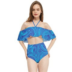 Abstract-pattern-art-desktop-shape Halter Flowy Bikini Set  by Zezheshop