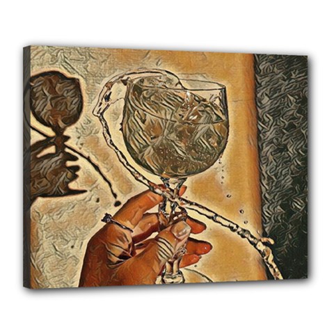 A Little Glass Of White Wine - Italian Drinks Canvas 20  X 16  (stretched) by ConteMonfrey