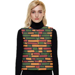 African Wall Of Bricks Women s Short Button Up Puffer Vest by ConteMonfrey