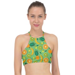 Fruit Tropical Pattern Design Art Racer Front Bikini Top by danenraven