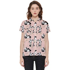 Pattern Panda Bear Short Sleeve Pocket Shirt by danenraven