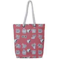 Stickers Hobbies Hearts Reading Full Print Rope Handle Tote (small) by danenraven